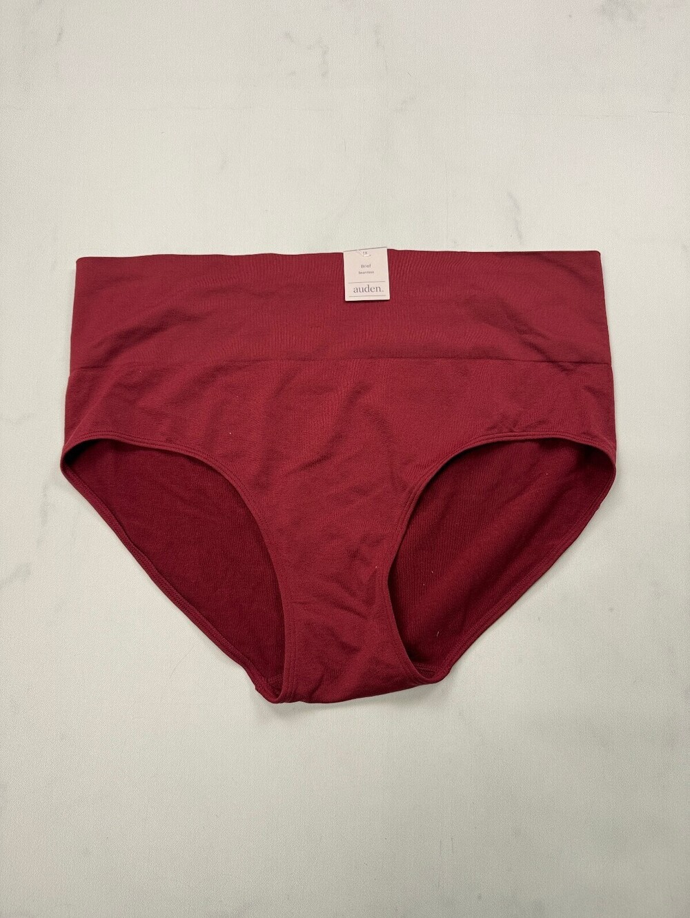 Auden Waistband Brief Burgundy Modern Classic Style - Womens 1X